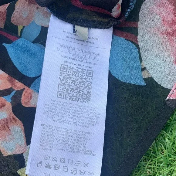 Guess Women Long Sleeve Mesh Multi Floral Flowers Summer Shot Size 8. - Picture 5 of 7